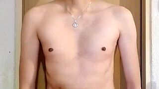 chacal caliente masturbates big cock monster cock skinny solo
