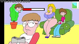 Flashing Bare Skin on the Couch in Erotic Comic Scene