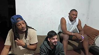 my first gangbang with five guys in the bush for double vaginal