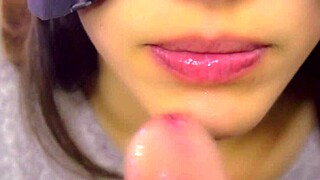 Japanese hot step sister, can you handle this close-up facial action?