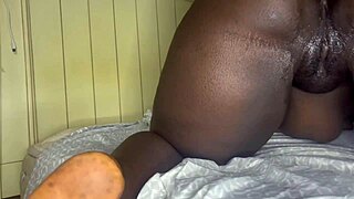 big long white cock dildo slides into my big pussy from behind spreading wet ass