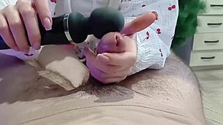 step sister uses vibrator to pull out hot cum