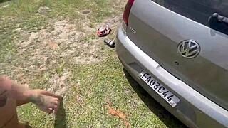 Beautiful Friends Have Hot Lesbian Session in the Forest