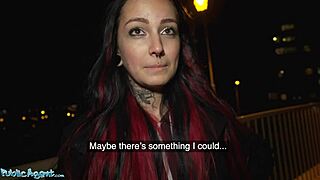 Hey, tattoo babe Sharlotte Thorne gets deepthroat and cumshot in boiler room