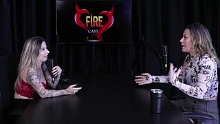 Angélica Morango in sheer red cosplay gets sensual massage from brother