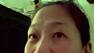 korean milf takes on husband’s big white cock in pov sucking.