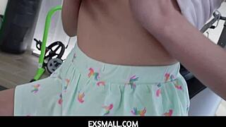 ExSmall 18+ - Tiny Cute Coco Lovelock Slurps Big Stud’s Cock During Intense Workout