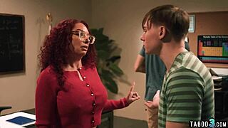 Red Mature Teacher Kiki Daire Double Penetrated By Big Cocked Students