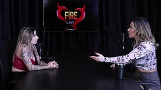 Angélica Morango in sheer red cosplay gets sensual massage from brother