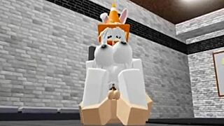 Slutty Roblox Bunny Girl Sneaks Into Boys Locker Room Then Gets Fucked?