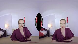 blonde mommy rides in fishnets, big tits