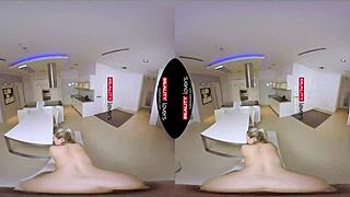 blonde mommy rides in fishnets, big tits