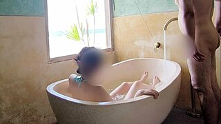 Yo, bathroom sex trailer with my student, tastin’ her naked body, so hot!