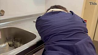 so, i saw her tight japanese butt in jeans and got hard. i pulled ‘em down halfway and slid my huge rod in, makin’ her moan loud.