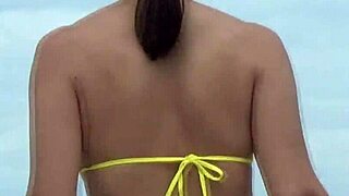 jenny marie in new yellow bikini outdoors