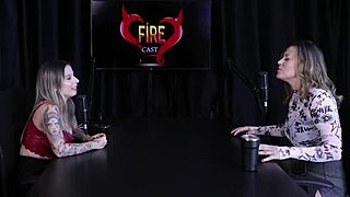 Angélica Morango in sheer red cosplay gets sensual massage from brother