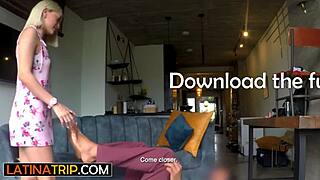 acro yoga turns into fucking petite latina's pussy