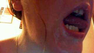 Nicoletta's Solo Mouth Soap Fetish in Private Room Exploration