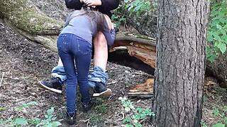 yo, caught my step sister spying on our girlfriend's forest fun!