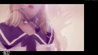 man, watching sailor outfit babe rub her big tits drives me nuts