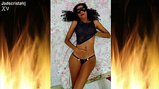 Jade, the brunette from Rio, enjoys homemade fun with her husband