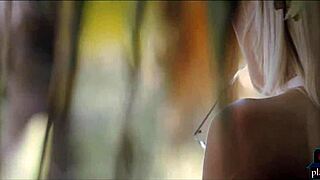 Blonde housewife milf seduces the gardener in the garden