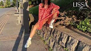 Hot Latina Flashes Small Tits and Touches Wet Pussy on Crowded Public Bus