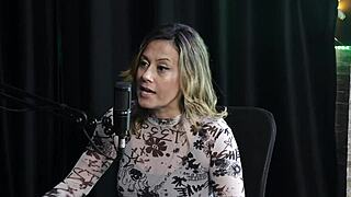 Angélica Morango in sheer red cosplay gets sensual massage from brother