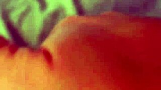 The naughty wife woke up horny and masturbated in her shorts before work