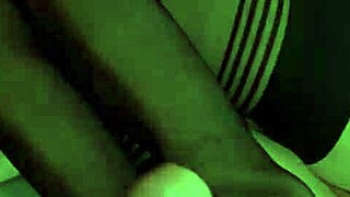 Elena Ross Gives Footjob In Sexy Stockings, Cum On Legs