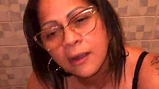 stepmom catches me masturbating with her panties and gives blowjob