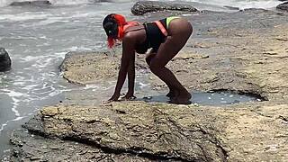 contractor meets mercedes from beach to bathroom