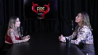 Angélica Morango in sheer red cosplay gets sensual massage from brother