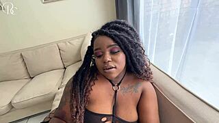 Pretty black girl takes deep anal from white guy