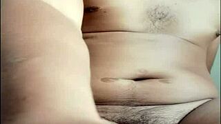 Couple enjoys romantic video call sex on WhatsApp with wet pussy action