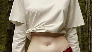 girls in lingerie hanging out in the forest cabin