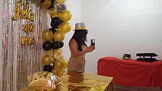 Beautiful Lady Throws One Last New Years Eve Party With Her Beautiful Vagina In An Elegant Vip Whore Dress!