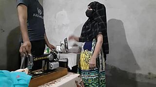 indian muslim beauty takes brutal ass fucking from tailor in shop. ouch, that’s tight!