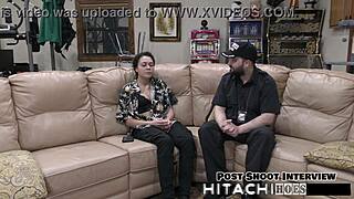 Freshman Mara Luv experiences a mandatory Hitachi orgasm in this intense POV backstage scene.