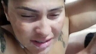 Husband fucks my pussy hard and cums on tits?