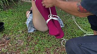 caressing her dirty outdoor socks feels so wrong yet right.