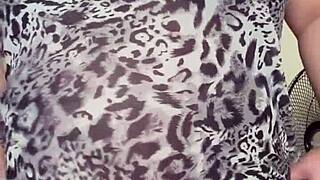 Horny pregnant maid reveals big boobs and hairy pussy on camera while alone