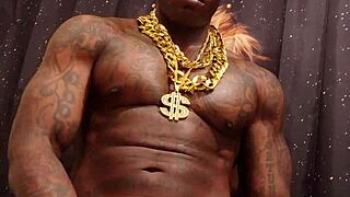 i worship this big black cock of hallelujah johnson, the african king, while masturbating to his huge hairy brunette presence