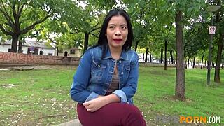 19yo Filipina teen Susan begs for a hard pounding in wild USA session.