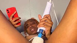 Late Night Panty Stuffing Leads to a Solo Black Orgasm in Bed