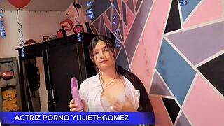 Naughty Colombian teases in short dress with no panties. She grinds on my stick till it bursts real casero!