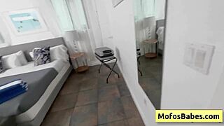 i bang lovely teen 18+ brunette with nice natural big boobs from behind in bathroom - gaby ortega jmac