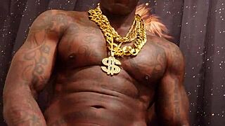 i worship this big black cock of hallelujah johnson, the african king, while masturbating to his huge hairy brunette presence