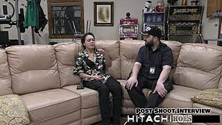 Freshman Mara Luv experiences a mandatory Hitachi orgasm in this intense POV backstage scene.