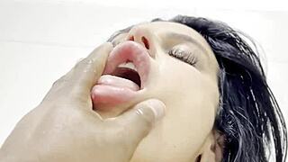 Caught my Brazilian wife preparing her pussy for her lover's visit. So tempting.